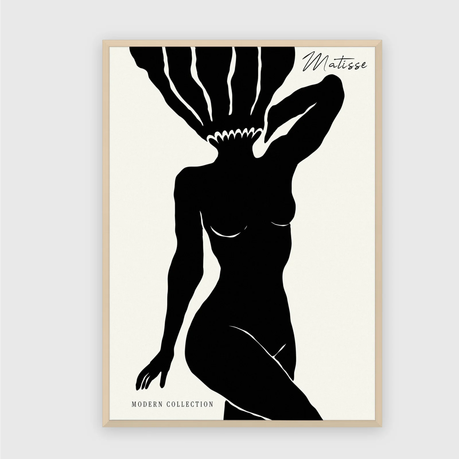 Matisse Nr. 444 – Akustikbild mit Druck, 104 × 73 cm, heller Holzrahmen
