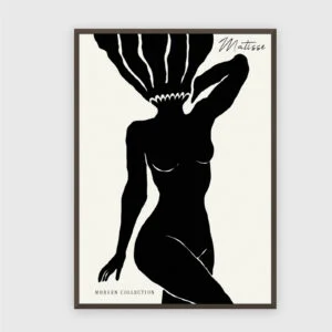 Matisse Nr. 444 – Akustikbild mit Druck, 104 × 73 cm, dunkler Holzrahmen