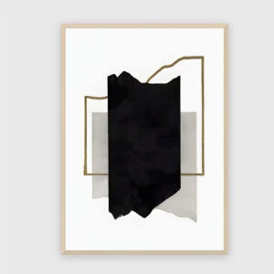 Monochrom Nr. 97 – Akustikbild mit Druck, 104 × 73 cm, heller Holzrahmen
