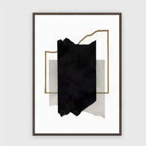 Monochrom Nr. 97 – Akustikbild mit Druck, 104 × 73 cm, dunkler Holzrahmen