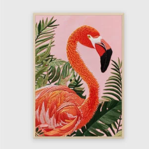 Rosa Nr. 28 – Akustikbild mit Druck, 104 × 73 cm, heller Holzrahmen