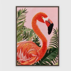 Rosa Nr. 28 – Akustikbild mit Druck, 104 × 73 cm, dunkler Holzrahmen