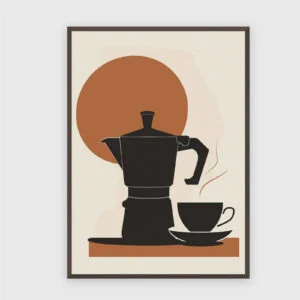 Küche Nr. 69 – Akustikbild mit Druck, 104 × 73 cm, dunkler Holzrahmen