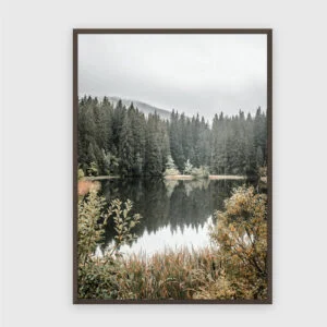 Natur Nr. 119 – Akustikbild mit Druck, 104 × 73 cm, dunkler Holzrahmen