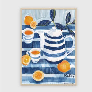 Küche Nr. 26 – Akustikbild mit Druck, 104 × 73 cm, heller Holzrahmen