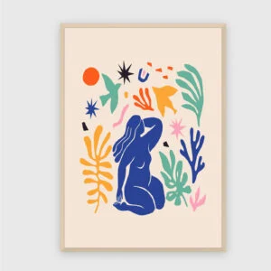Matisse Nr. 177 – Akustikbild mit Druck, 104 × 73 cm, heller Holzrahmen