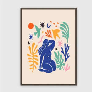Matisse Nr. 177 – Akustikbild mit Druck, 104 × 73 cm, dunkler Holzrahmen