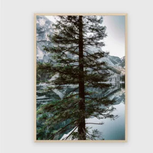 Natur Nr. 95 – Akustikbild mit Druck, 104 × 73 cm, heller Holzrahmen