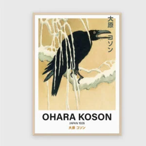 Ohara Koson Nr. 31 – Akustikbild mit Druck, 104 × 73 cm, heller Holzrahmen