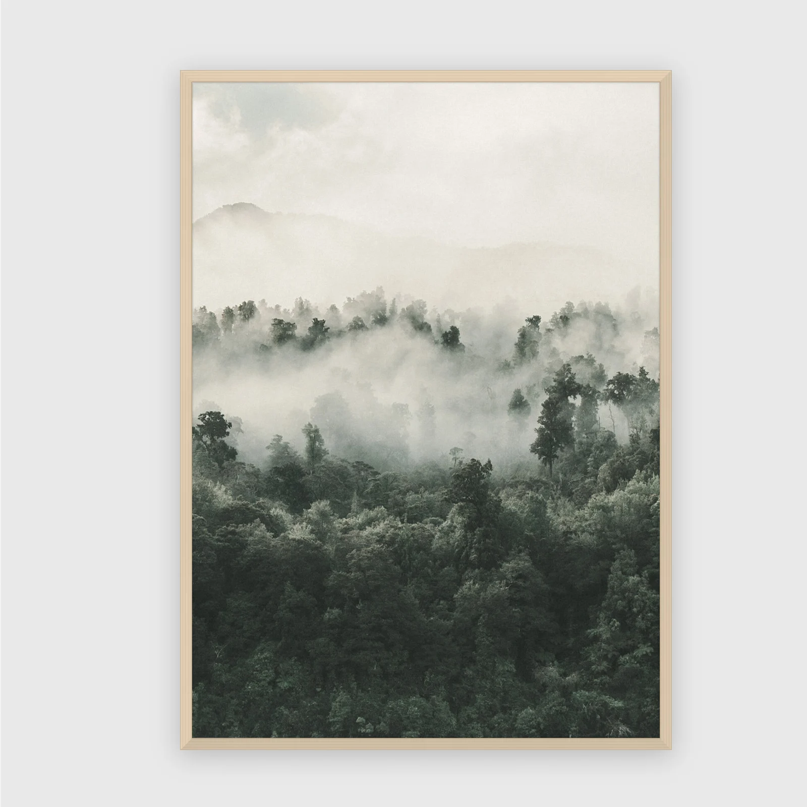 Natur Nr. 128 – Akustikbild mit Druck, 104 × 73 cm, heller Holzrahmen