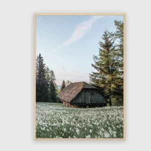 Natur Nr. 167 – Akustikbild mit Druck, 104 × 73 cm, heller Holzrahmen
