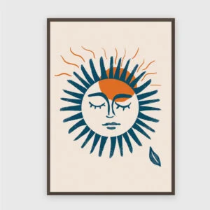 Blume Nr. 090 – Akustikbild mit Druck, 104 × 73 cm, dunkler Holzrahmen