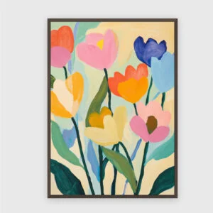 Modern Nr. 19 – Akustikbild mit Druck, 104 × 73 cm, dunkler Holzrahmen