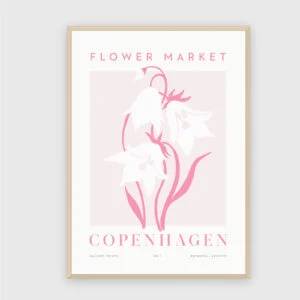 Rosa Nr. 89 – Akustikbild mit Druck, 104 × 73 cm, heller Holzrahmen