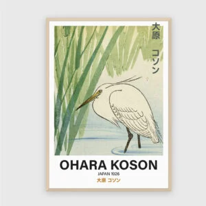 Ohara Koson Nr. 24 – Akustikbild mit Druck, 104 × 73 cm, heller Holzrahmen
