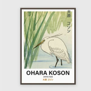 Ohara Koson Nr. 24 – Akustikbild mit Druck, 104 × 73 cm, dunkler Holzrahmen