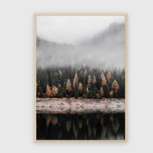 Natur Nr. 63 – Akustikbild mit Druck, 104 × 73 cm, heller Holzrahmen