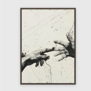 Monochrom Nr. 4 – Akustikbild mit Druck, 104 × 73 cm, dunkler Holzrahmen