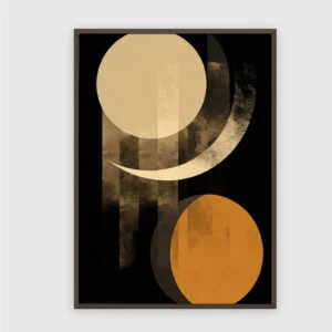 Boho Nr. 117 – Akustikbild mit Druck, 104 × 73 cm, dunkler Holzrahmen