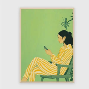Modern Nr. 55 – Akustikbild mit Druck, 104 × 73 cm, heller Holzrahmen