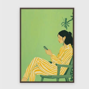 Modern Nr. 55 – Akustikbild mit Druck, 104 × 73 cm, dunkler Holzrahmen