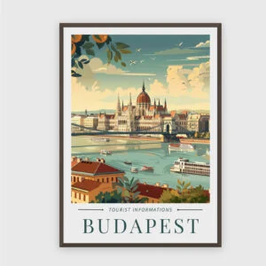 Reisen Nr. 67 – Akustikbild mit Druck, 104 × 73 cm, dunkler Holzrahmen