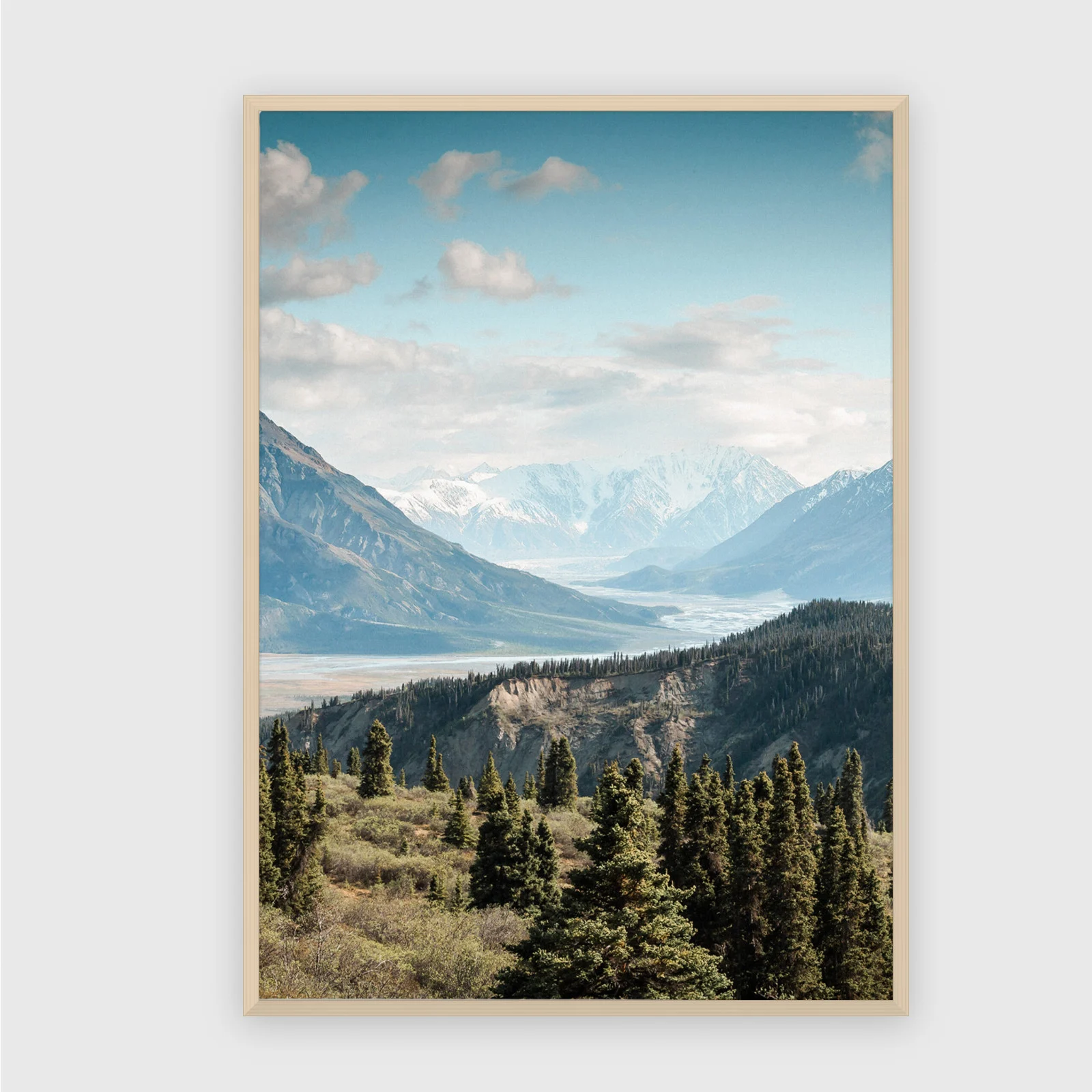 Natur Nr. 171 – Akustikbild mit Druck, 104 × 73 cm, heller Holzrahmen
