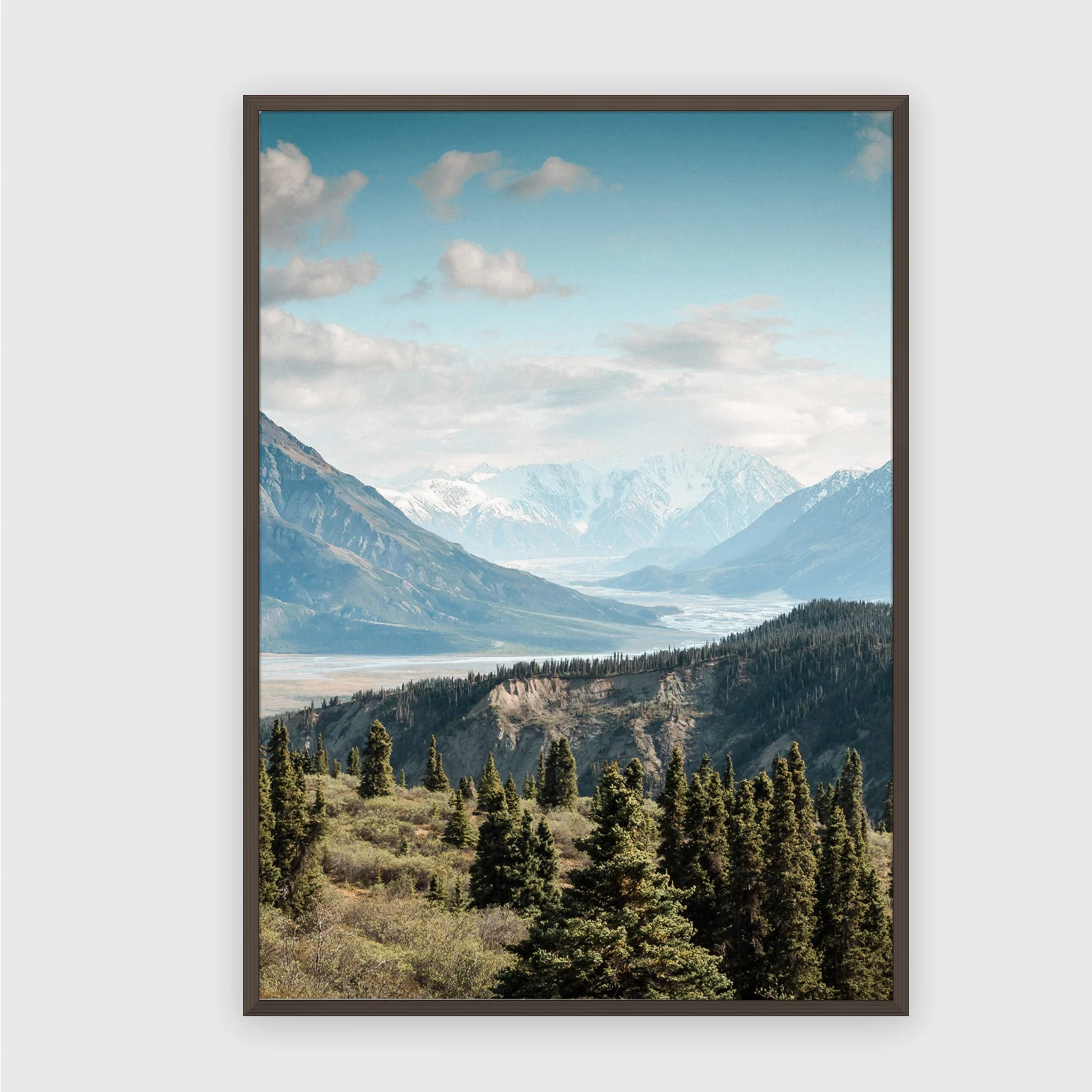 Natur Nr. 171 – Akustikbild mit Druck, 104 × 73 cm, dunkler Holzrahmen