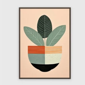 Boho Nr. 150 – Akustikbild mit Druck, 104 × 73 cm, dunkler Holzrahmen