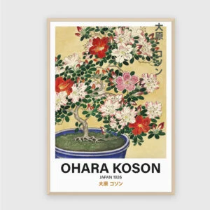 Ohara Koson Nr. 40 – Akustikbild mit Druck, 104 × 73 cm, heller Holzrahmen