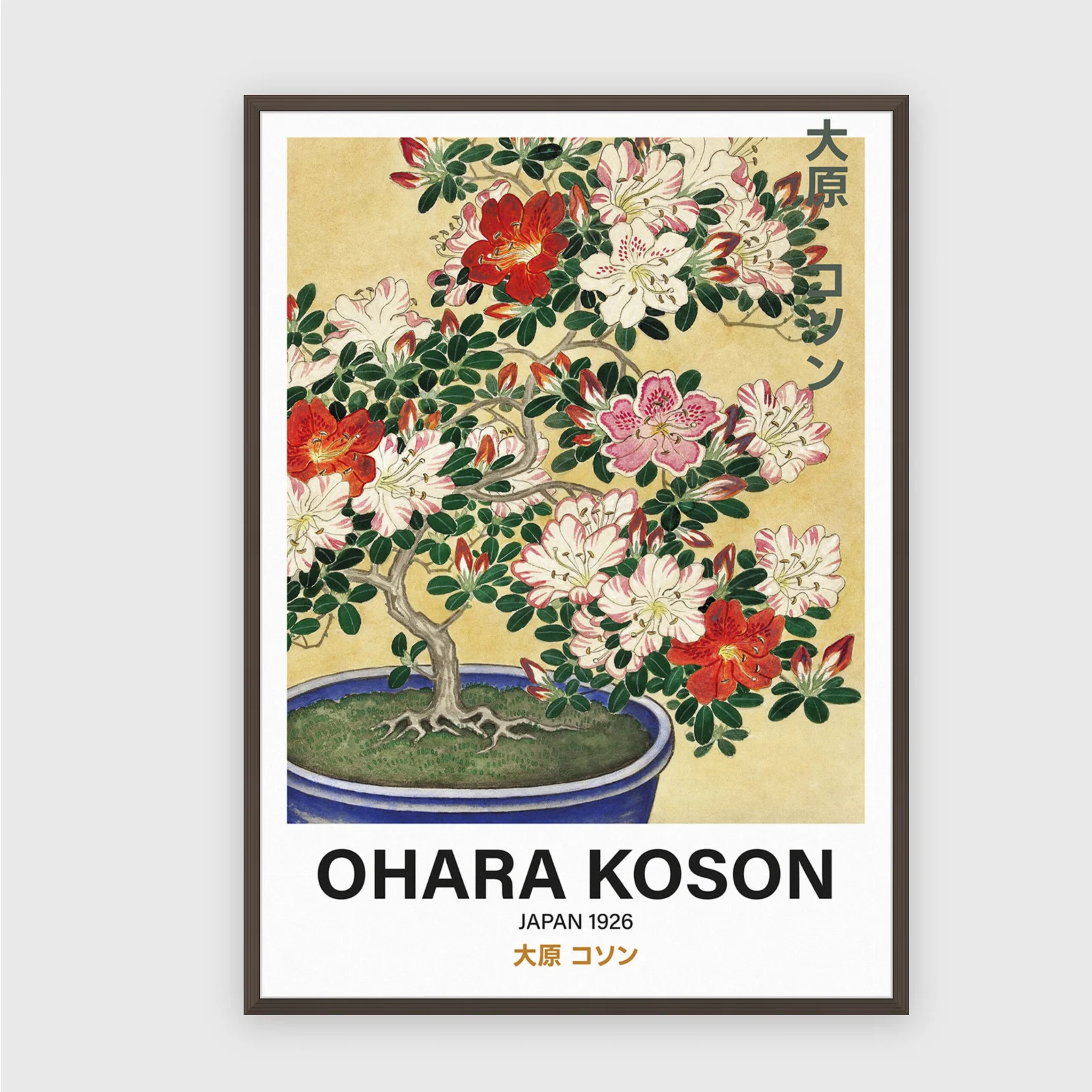 Ohara Koson Nr. 40 – Akustikbild mit Druck, 104 × 73 cm, dunkler Holzrahmen