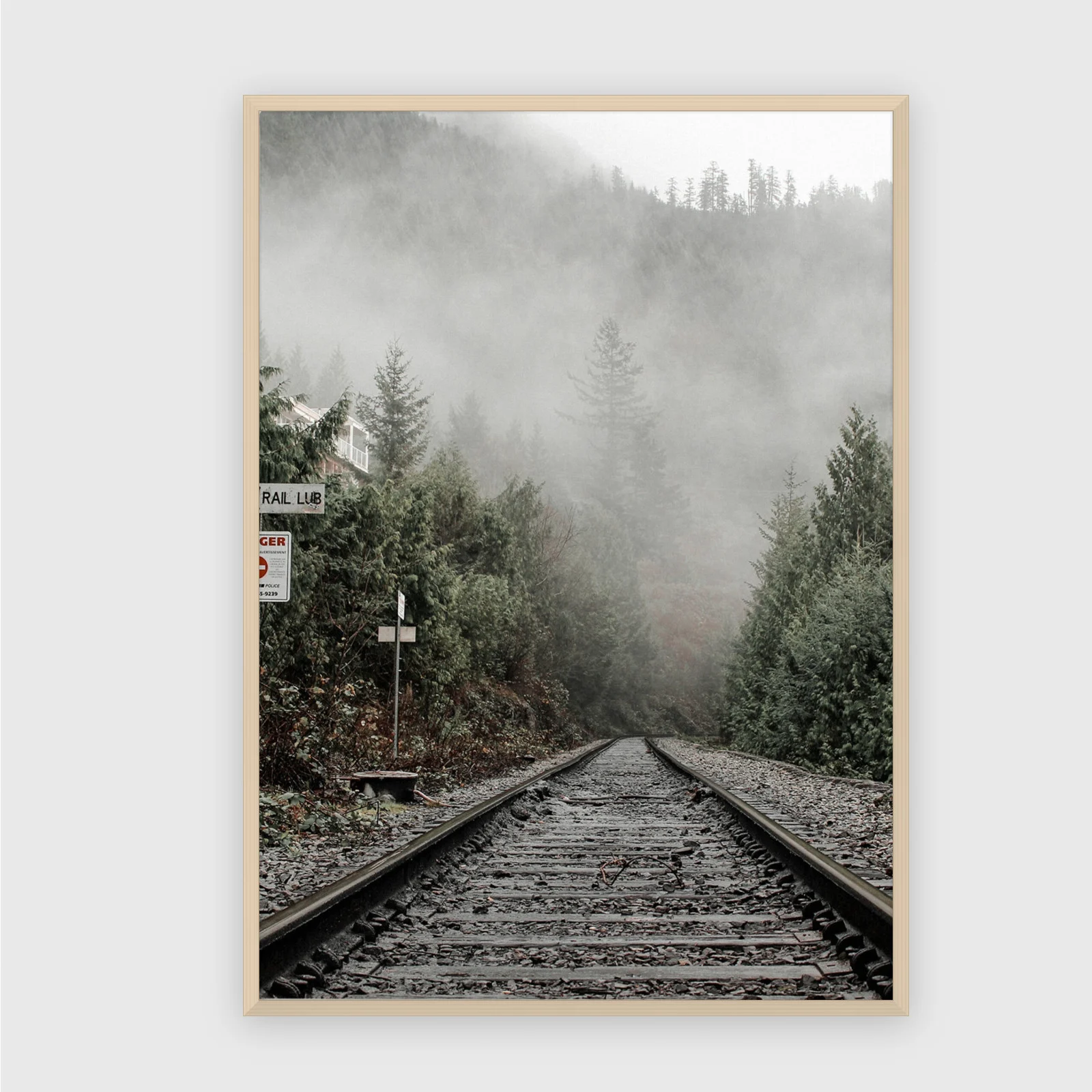 Natur Nr. 154 – Akustikbild mit Druck, 104 × 73 cm, heller Holzrahmen