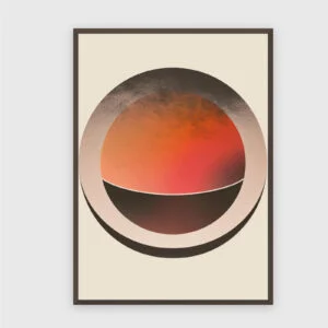 Boho Nr. 364 – Akustikbild mit Druck, 104 × 73 cm, dunkler Holzrahmen