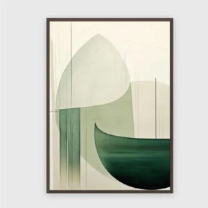 Boho Nr. 221 – Akustikbild mit Druck, 104 × 73 cm, dunkler Holzrahmen