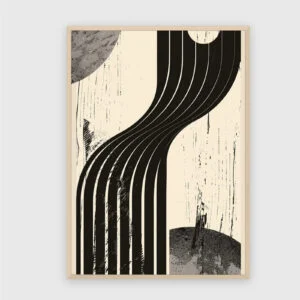 Boho Nr. 317 – Akustikbild mit Druck, 104 × 73 cm, heller Holzrahmen