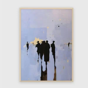 Monochrom Nr. 46 – Akustikbild mit Druck, 104 × 73 cm, heller Holzrahmen