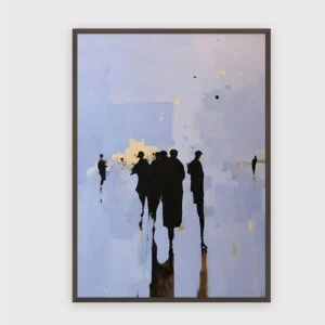 Monochrom Nr. 46 – Akustikbild mit Druck, 104 × 73 cm, dunkler Holzrahmen