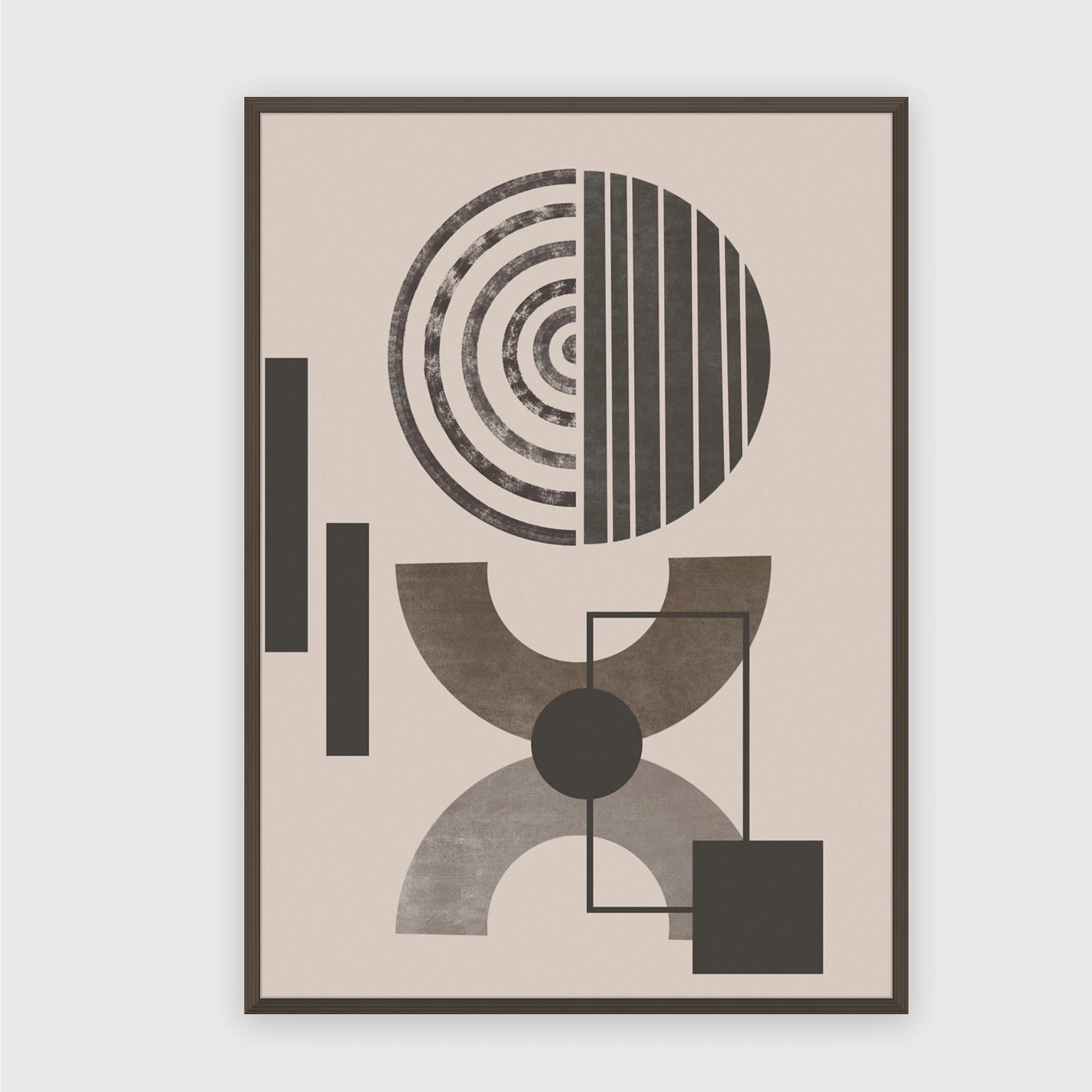 Boho Nr. 667 – Akustikbild mit Druck, 104 × 73 cm, dunkler Holzrahmen