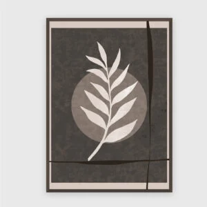 Boho Nr. 666 – Akustikbild mit Druck, 104 × 73 cm, dunkler Holzrahmen