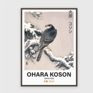 Ohara Koson Nr. 23 – Akustikbild mit Druck, 104 × 73 cm, dunkler Holzrahmen