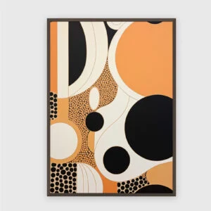 Boho Nr. 127 – Akustikbild mit Druck, 104 × 73 cm, dunkler Holzrahmen