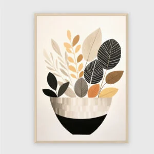 Boho Nr. 54 – Akustikbild mit Druck, 104 × 73 cm, heller Holzrahmen