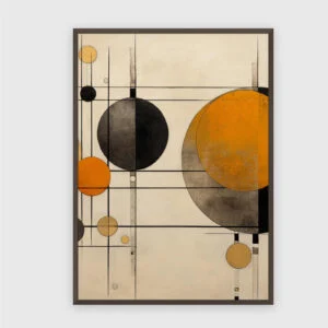 Boho Nr. 207 – Akustikbild mit Druck, 104 × 73 cm, dunkler Holzrahmen