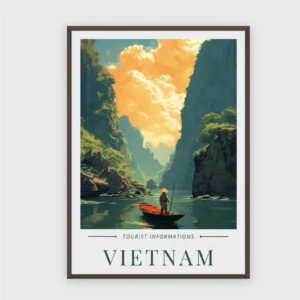 Reisen Nr. 28 – Akustikbild mit Druck, 104 × 73 cm, dunkler Holzrahmen