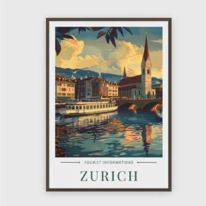 Reisen Nr. 65 – Akustikbild mit Druck, 104 × 73 cm, dunkler Holzrahmen