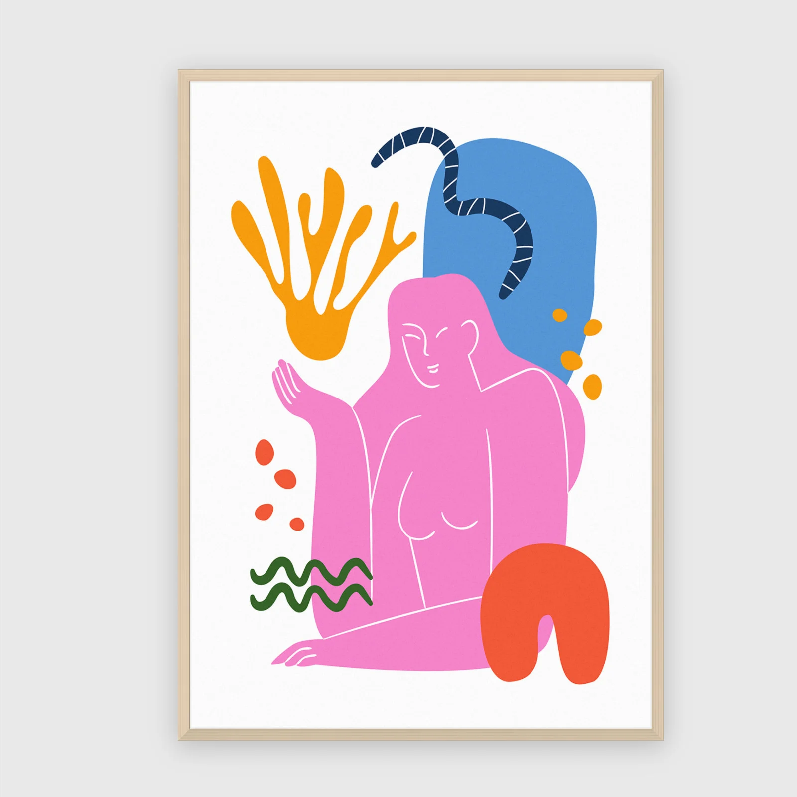 Matisse Nr. 171 – Akustikbild mit Druck, 104 × 73 cm, heller Holzrahmen