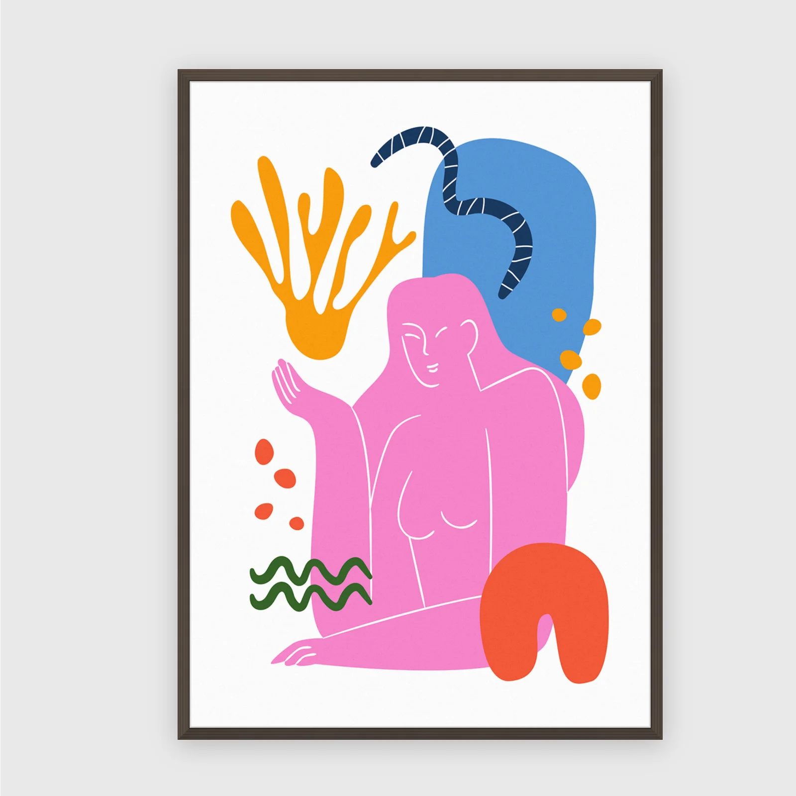 Matisse Nr. 171 – Akustikbild mit Druck, 104 × 73 cm, dunkler Holzrahmen