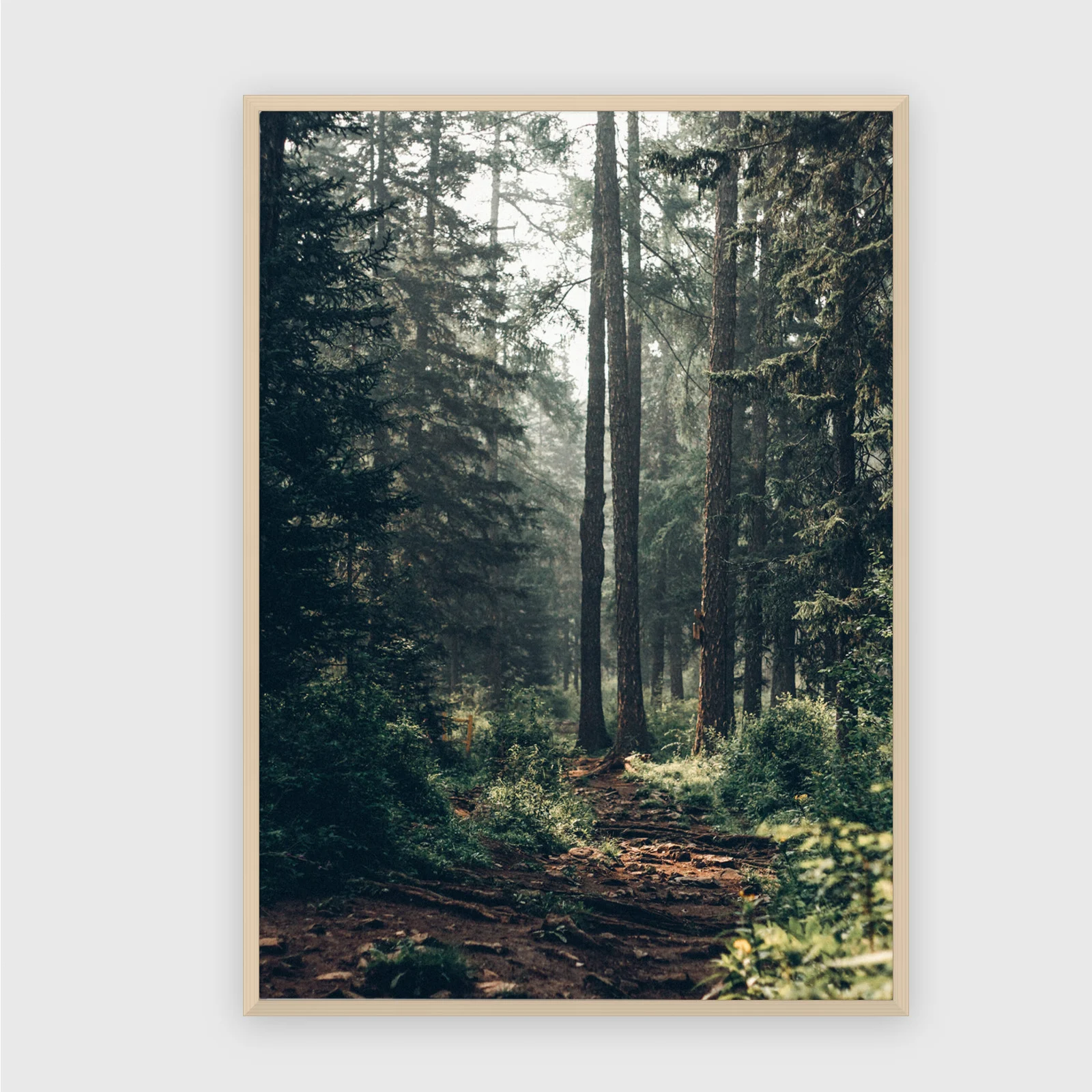 Natur Nr. 105 – Akustikbild mit Druck, 104 × 73 cm, heller Holzrahmen