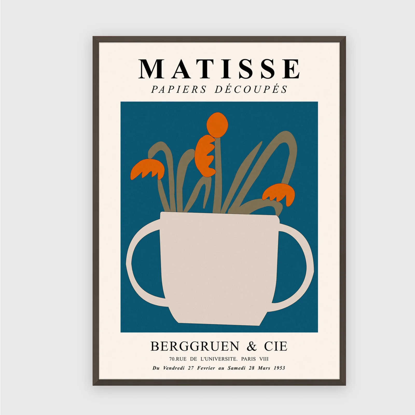 Matisse Nr. 223 – Akustikbild mit Druck, 104 × 73 cm, dunkler Holzrahmen