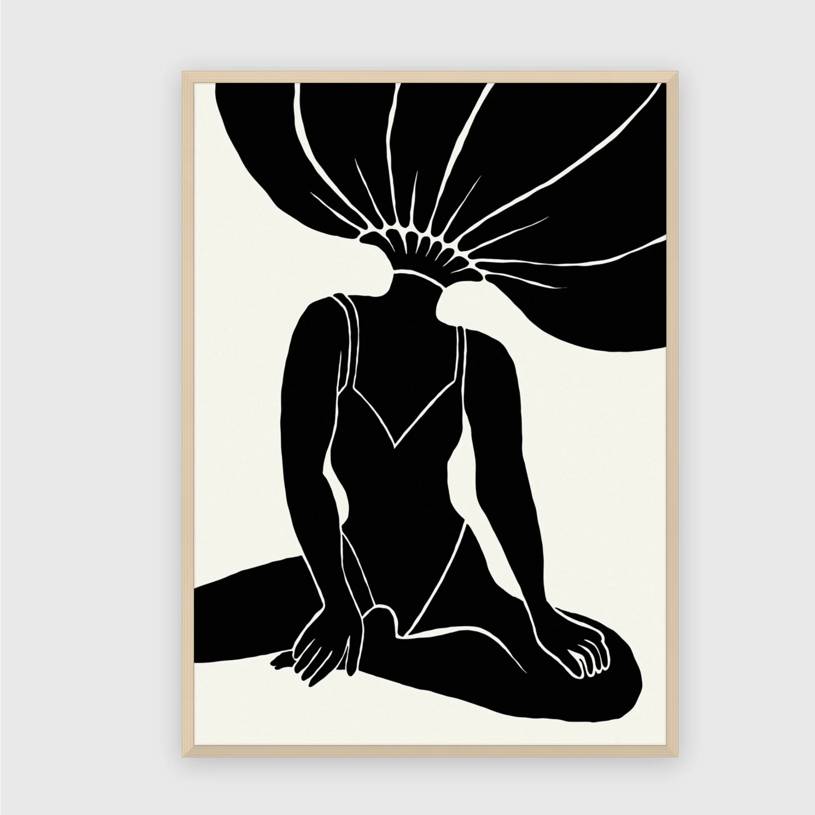 Matisse Nr. 484 – Akustikbild mit Druck, 104 × 73 cm, heller Holzrahmen
